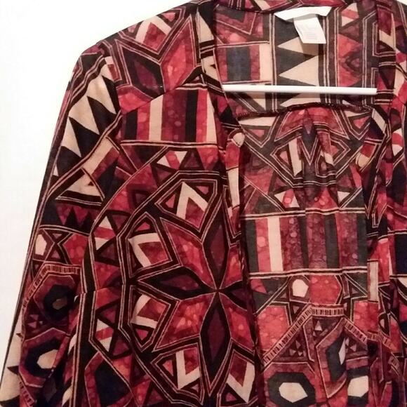 H&M Tribal PrintLlong Button Down Cardigan Medium - Picture 3 of 3